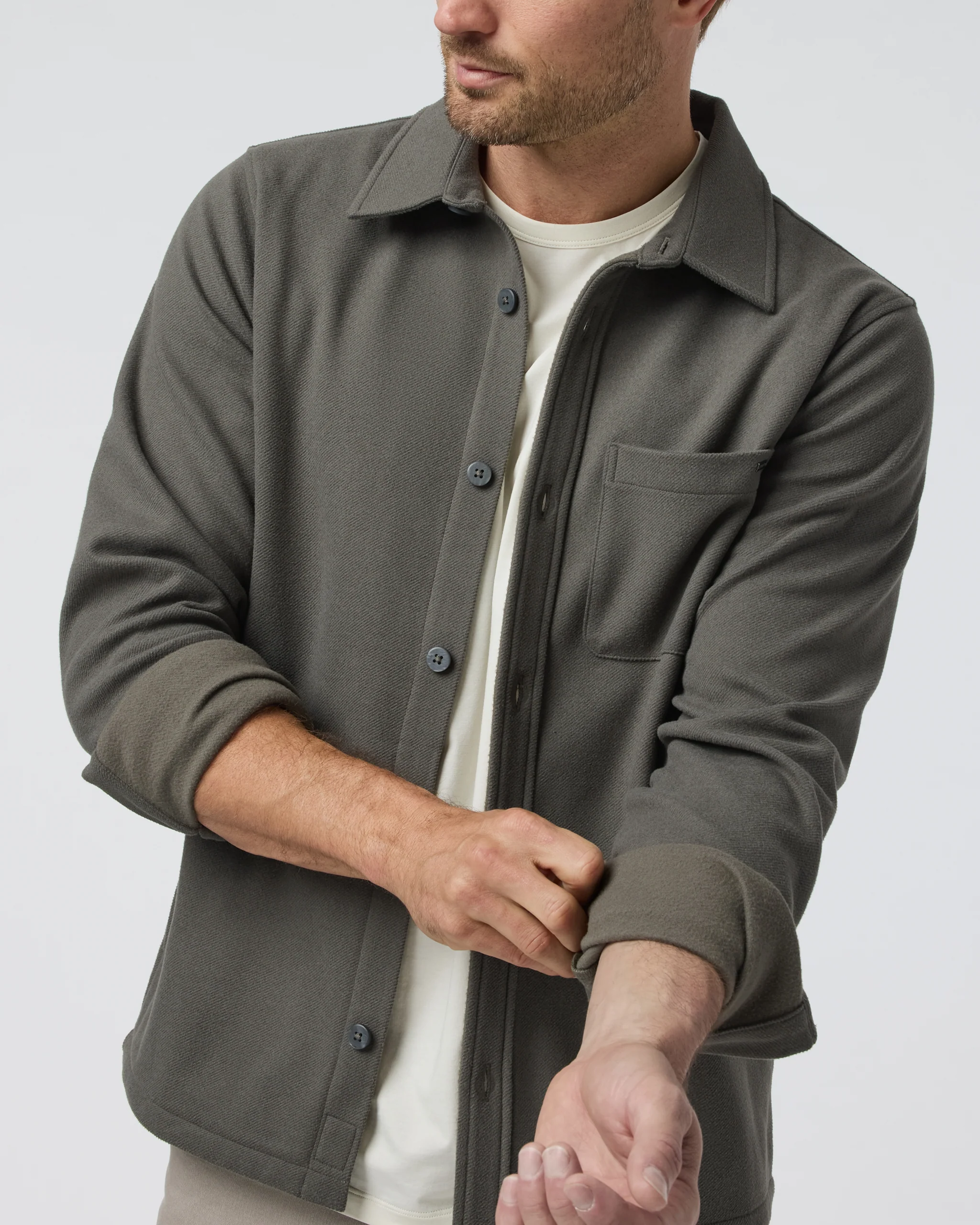 Beldon Shirt Jacket Knit Twill - Vuori Warehouse Sale​