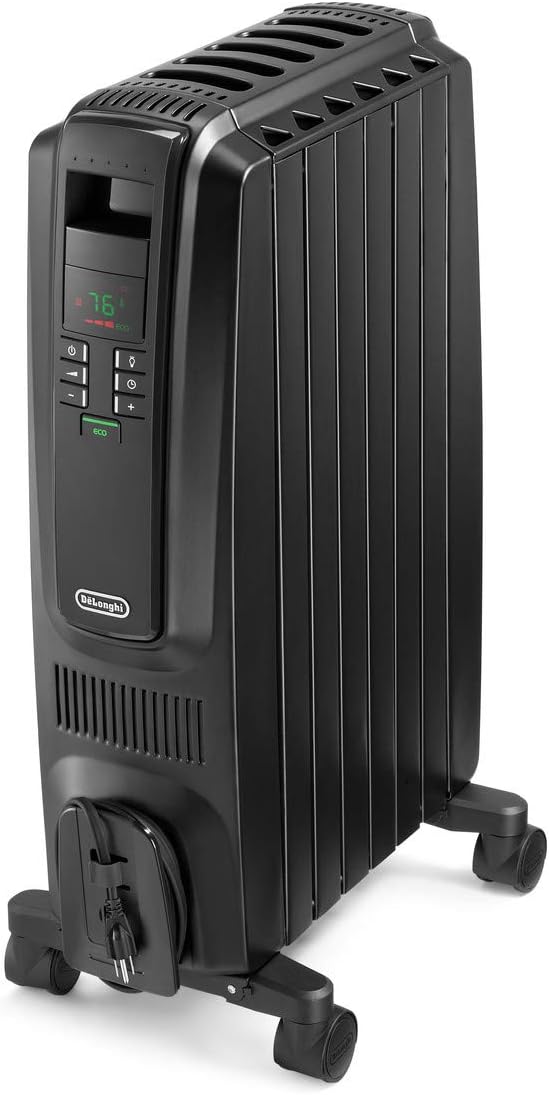 De'Longhi Dragon Digital Oil Filled Radiator Heater, 1500W Electric Space Heater for indoor use, programmable timer, Energy Saving, full room heater with safety features TRD40615E