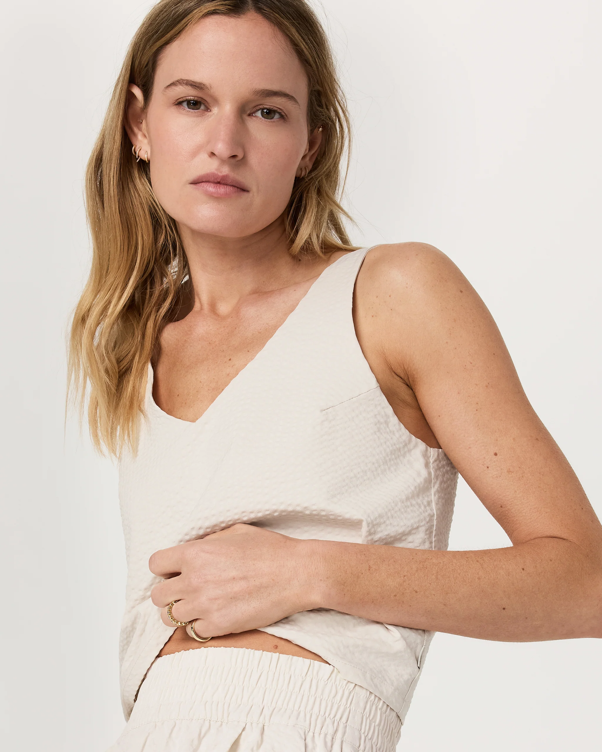 Villa Textured Crop Tank - Vuori Warehouse Sale​