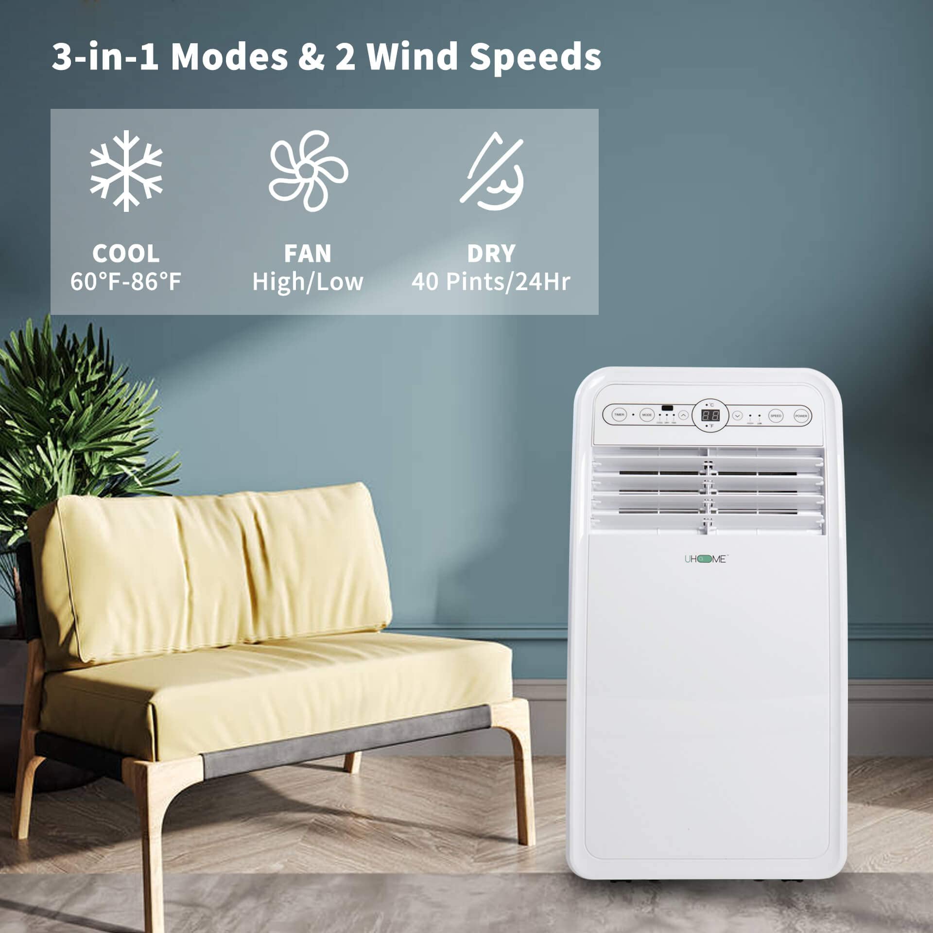 UHOME Portable Air Conditioner 8000 BTU Compact AC Unit