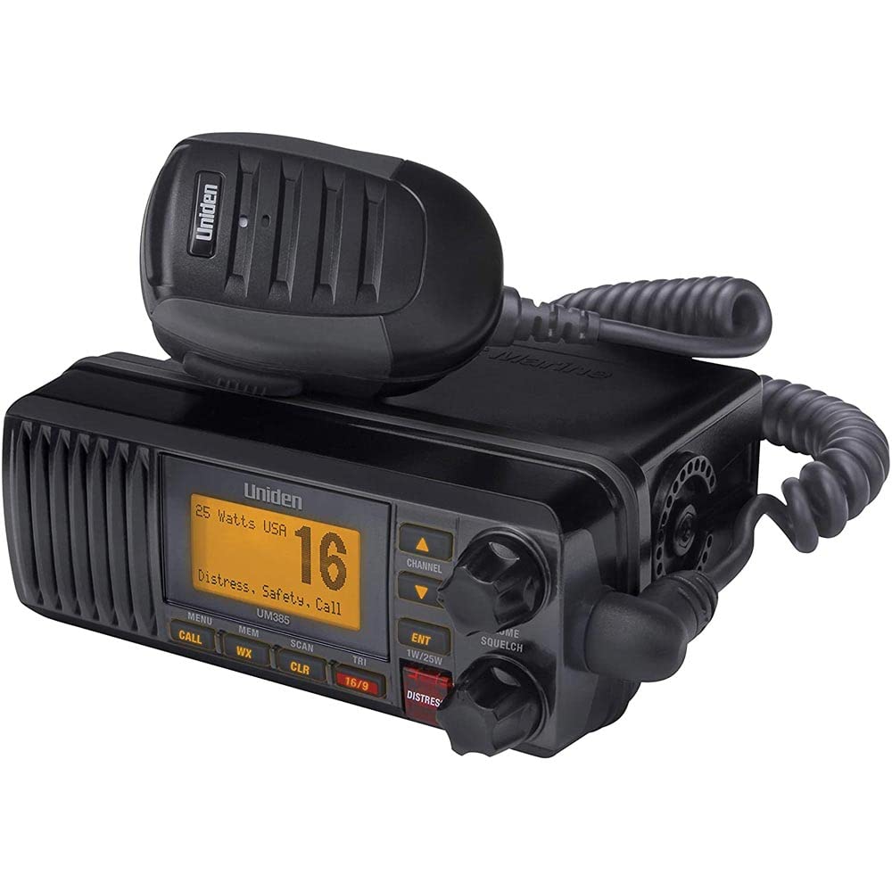 UNIDEN UM385BK 25W Waterproof Marine VHF Radio with NOAA Alert
