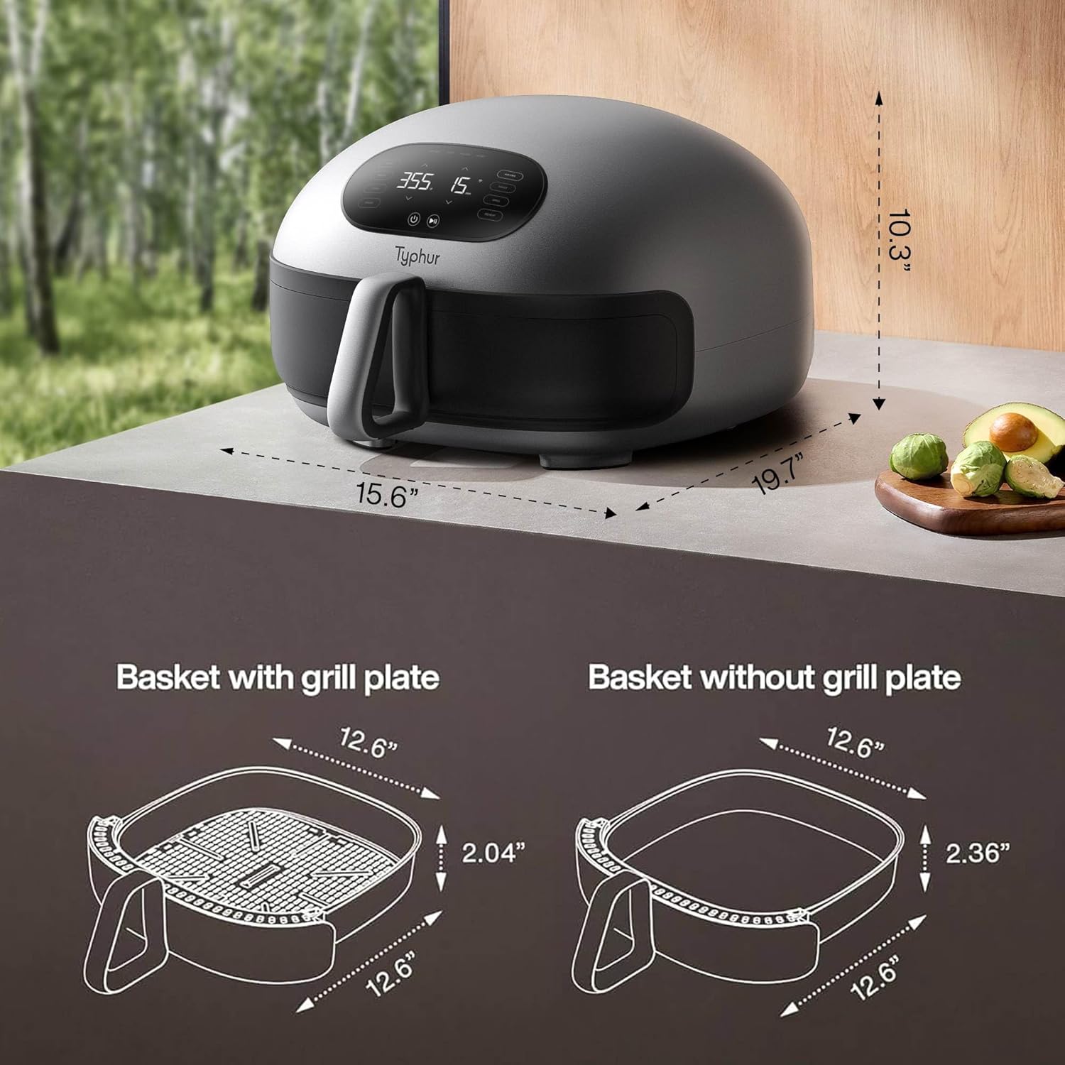 TYPHUR Dome 2 Extra Large Air Fryer - Smart Digital, 32 Wings