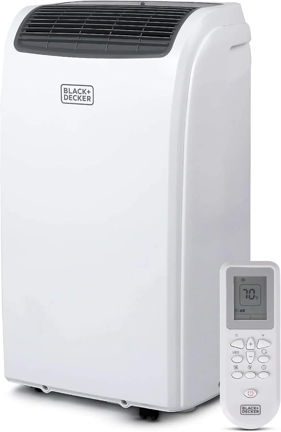BLACK+DECKER 10,000 BTU Portable Air Conditioner for Rooms up to 450 Sq. Ft. with Remote – White