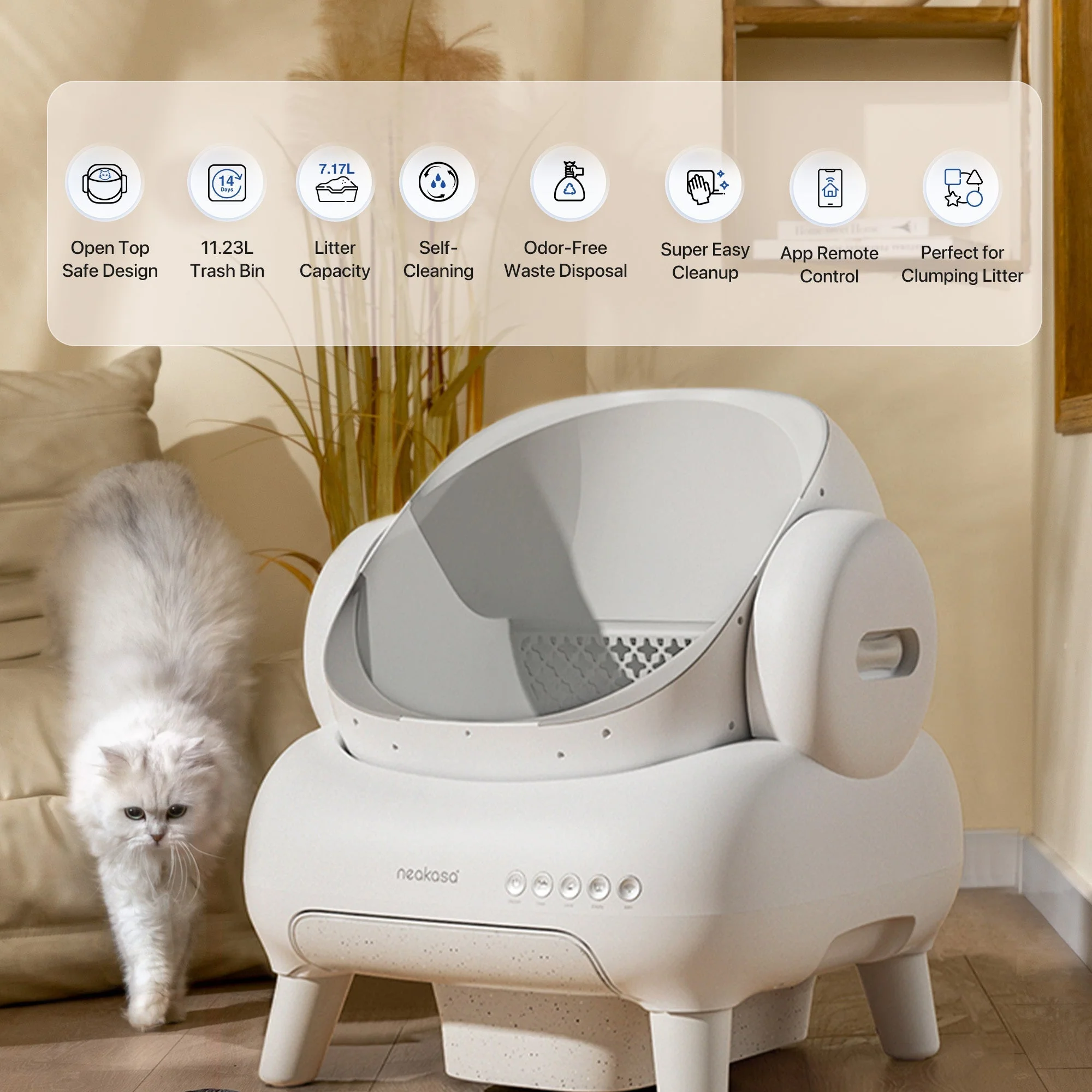 Neakasa M1 Lite Plus Open-Top Self-Cleaning Cat Litter Box