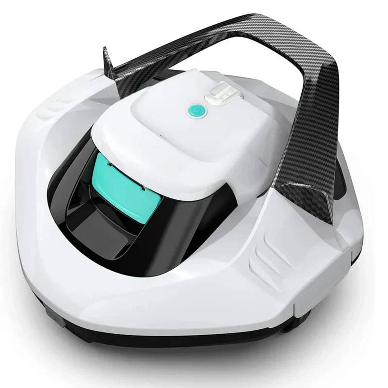 Cordless Robotic Pool Cleaner, Pool Vacuum Lasts 90 Mins, LED Indicator, Self-Parking, Ideal for Above/In-Ground Flat Pools up to 40 Feet - Gray
