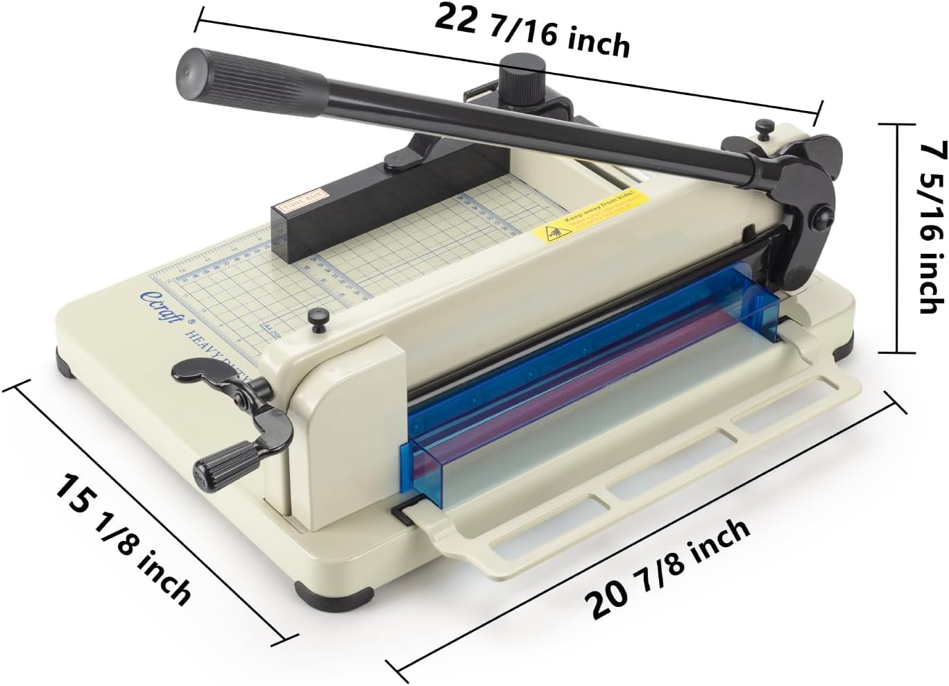 12 Inch Guillotine Paper Cutter Heavy Duty 400 Sheet Capacity Steel Frame HSS Blade Safety Lock A4 B5 Guide 8400