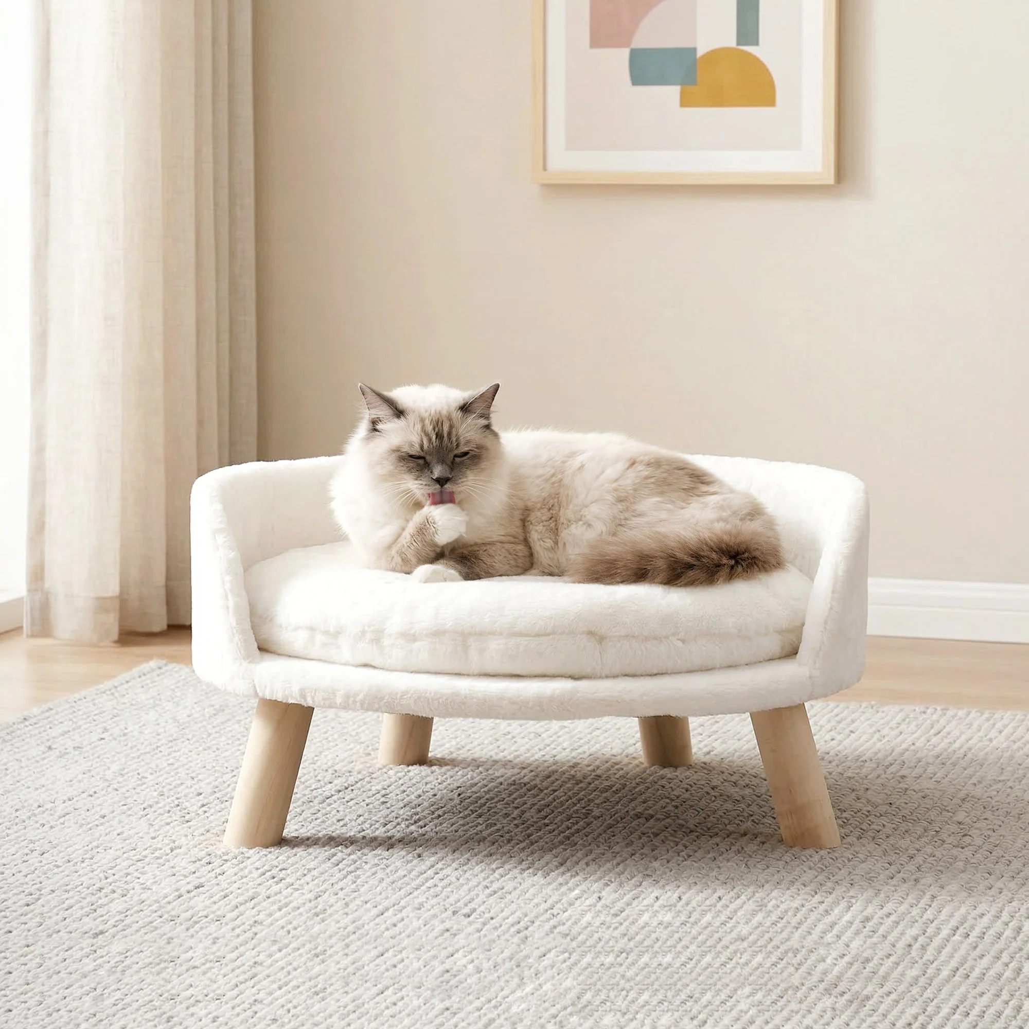 Cat Sofa Bed with Removable Padded Cushion