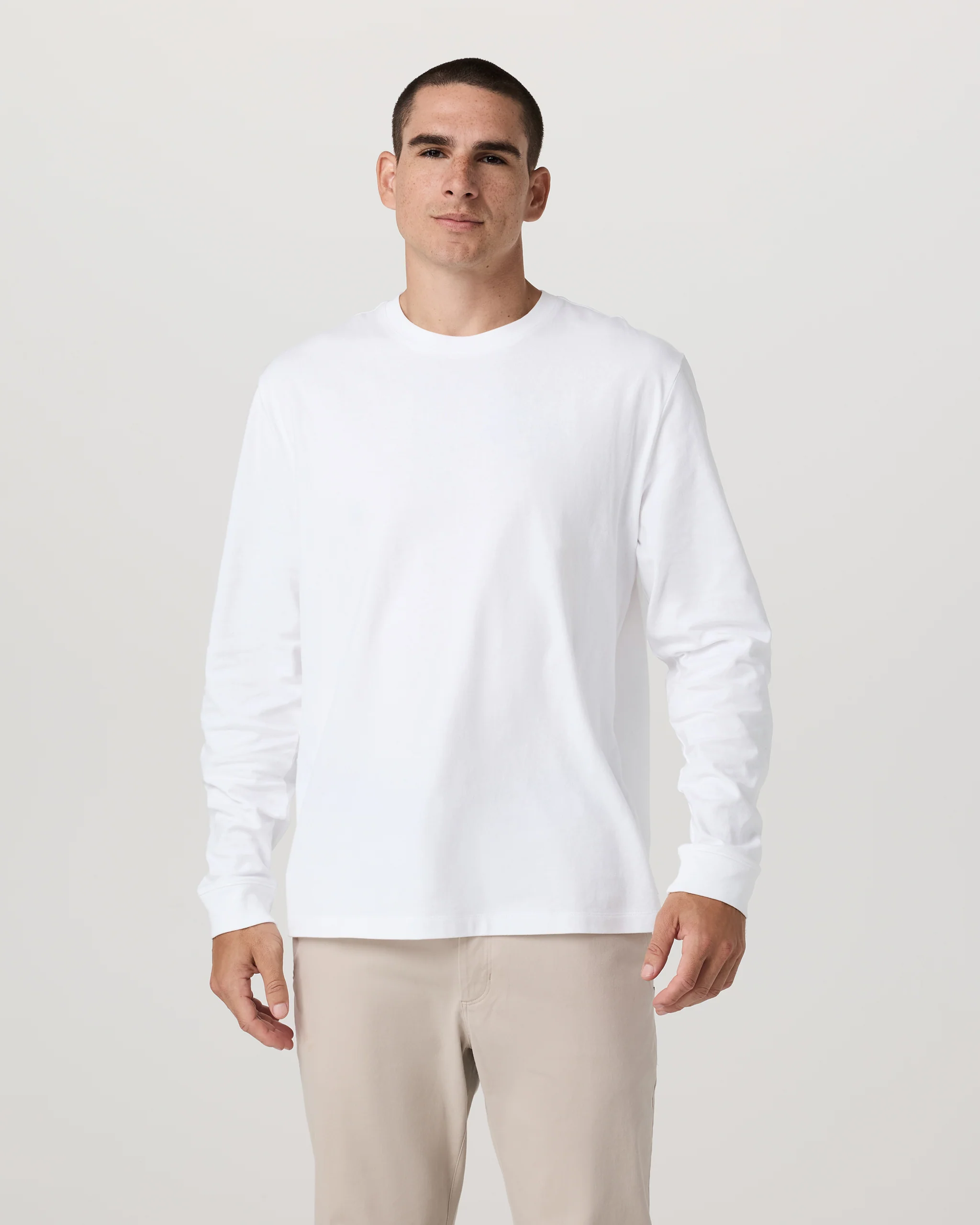 Long Sleeve Vuori Heavyweight Cotton Tee - Relaxed Fit - Vuori Warehouse Sale​