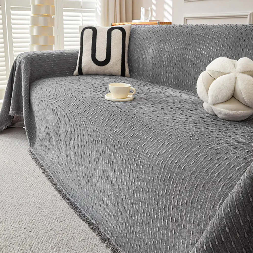 Chenille Jacquard Scratch-Resistant Sofa Protector Couch Cover