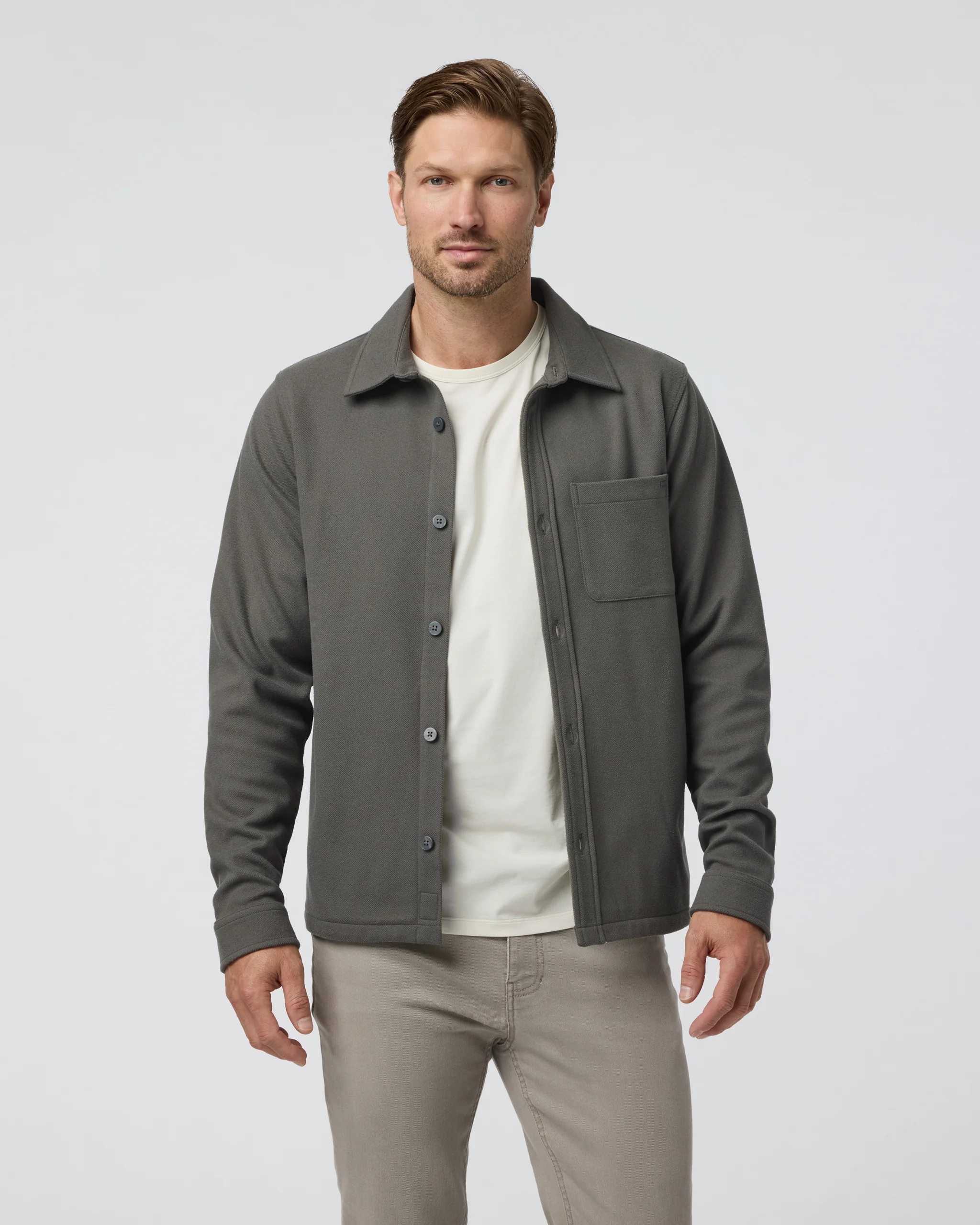 Beldon Shirt Jacket Knit Twill - Vuori Warehouse Sale​