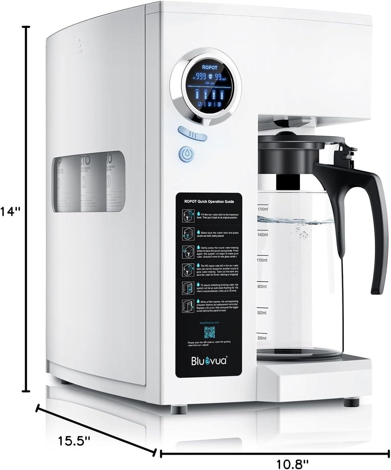 BLUEVUA Ro100Ropot UV Reverse Osmosis Water Filter System
