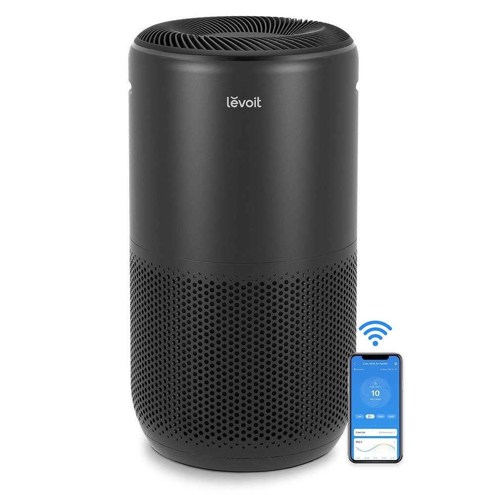 LEVOIT Air Purifier for Home Allergies Pets Hair in Bedroom, Covers Up to 1095 ft² by 45W High Torque Motor, 3-in-1 Filter with HEPA Sleep Mode, Remove Dust Smoke Pollutants Odor, Core300-P