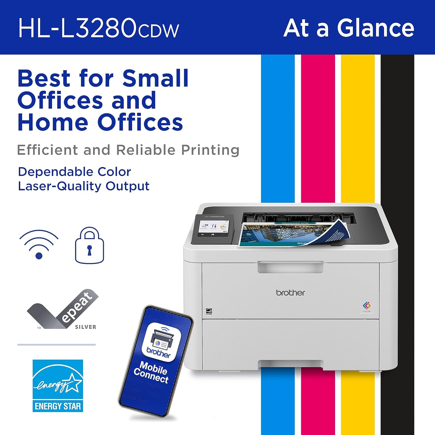 BROTHER HL-L3280CDW Wireless Compact Color Laser Printer