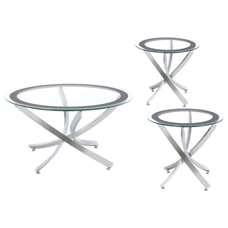 Brooke Round Glass-Top Coffee Table Collection