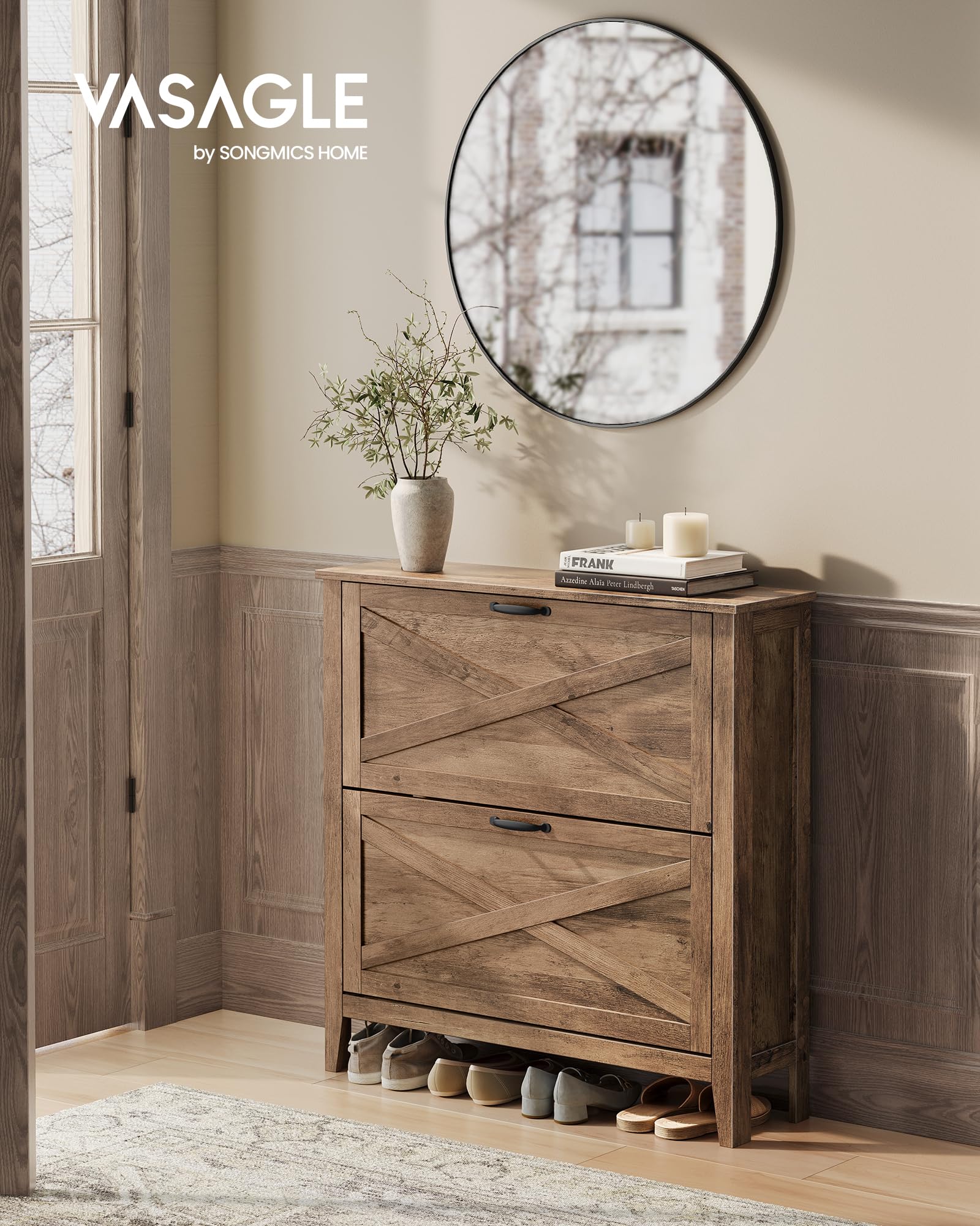 VASAGLE LIRY Shoe Storage Cabinet - Freestanding Organizer