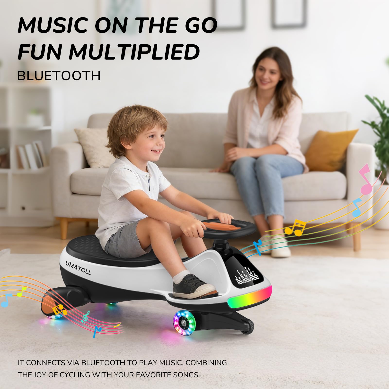 UMATOLL 12V Electric Wiggle Car for Kids - Rechargeable Ride-On