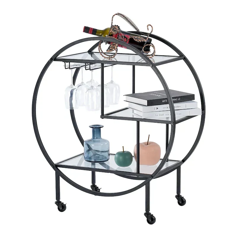 Chic Mobile Bar Cart - Elegant Drink Cabinet for Home & Entertaining
