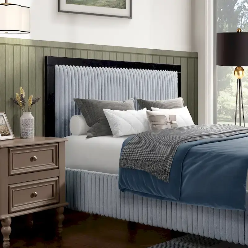 Christopher Knight Home Upholstered Platform Bed with Soft Headboard - King/Queen Size