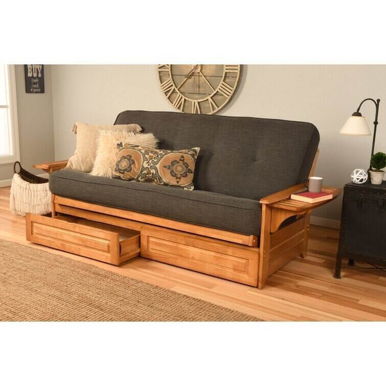 Full 82'' Wide Tufted Back Futon And Mattress