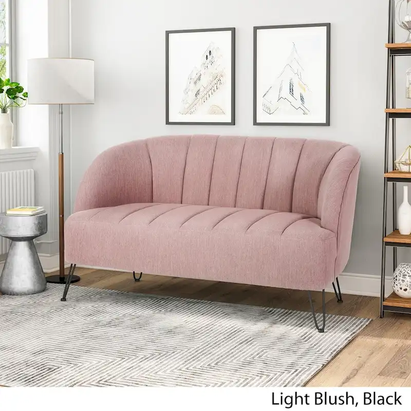 Christopher Knight Home Lupine Contemporary Fabric Loveseat with Hairpin Legs