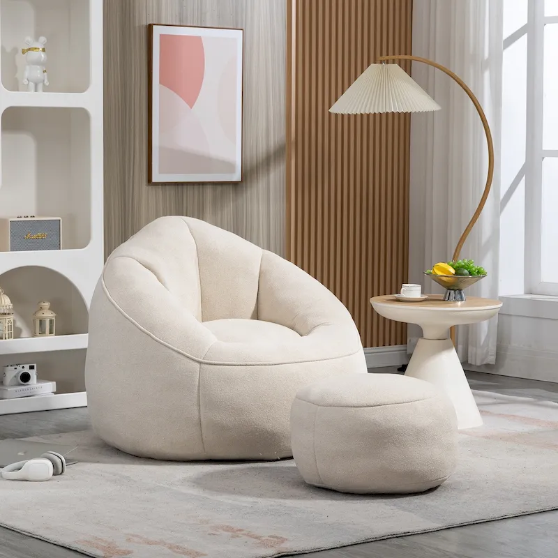 Bean Bag Lounge Chair with Matching Footrest
