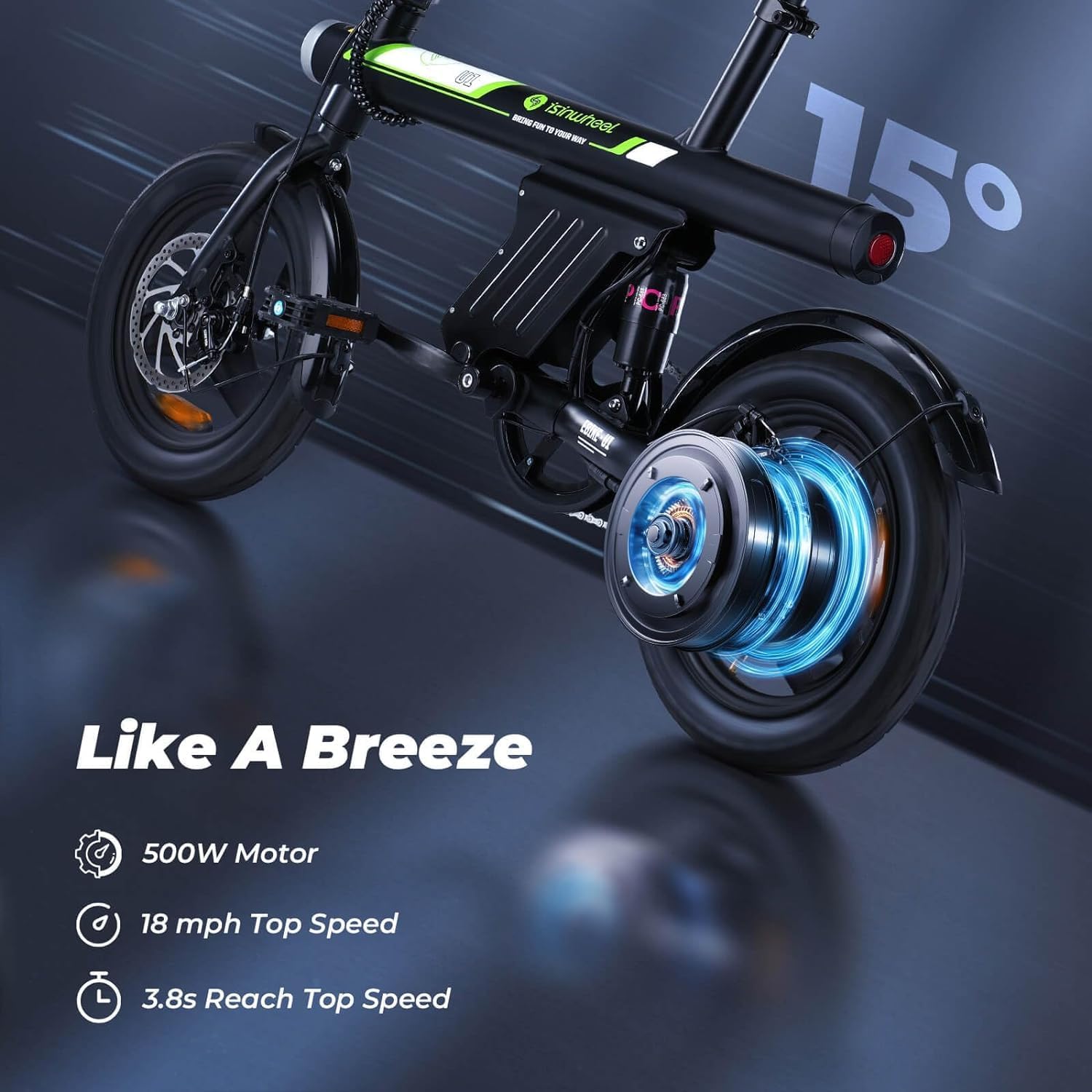 ISINWHEEL Electric Bike for Adults with Basket, 500W Motor