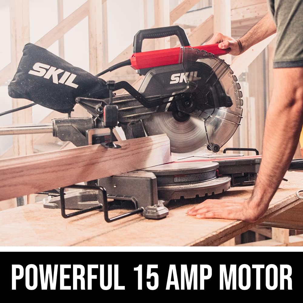 10 inch dual bevel sliding compound miter saw MS6305-00 corded electric 15 amp 4800 RPM shadow line 40 tooth blade