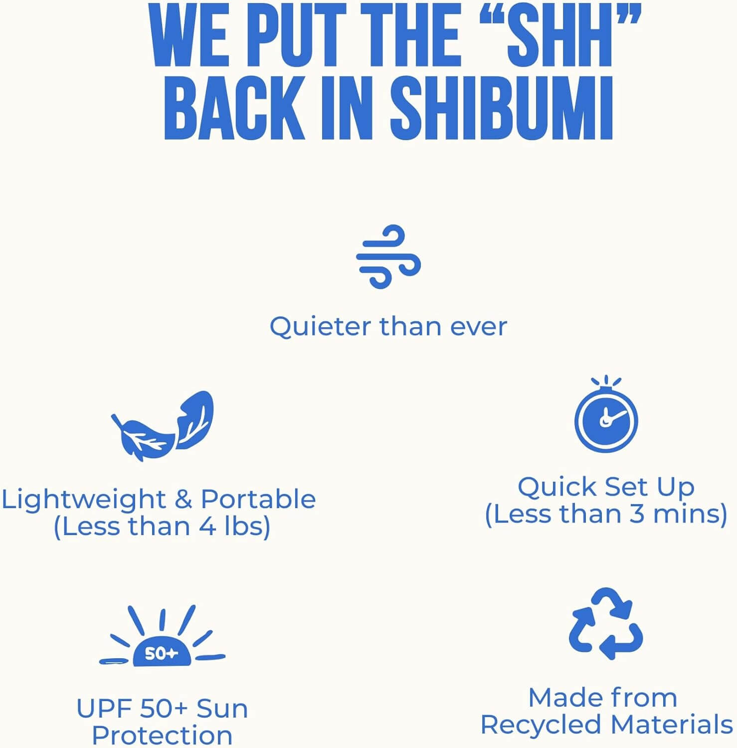 Shibumi Shade Mini 3.0 Version | Beach Canopy Wind-Powered Portable Sun Shade | Provides 75 Sq. Ft. of Shade for up to 4 People | Sets up in 2 Min | Quiet Canopy | Wind Assist Included