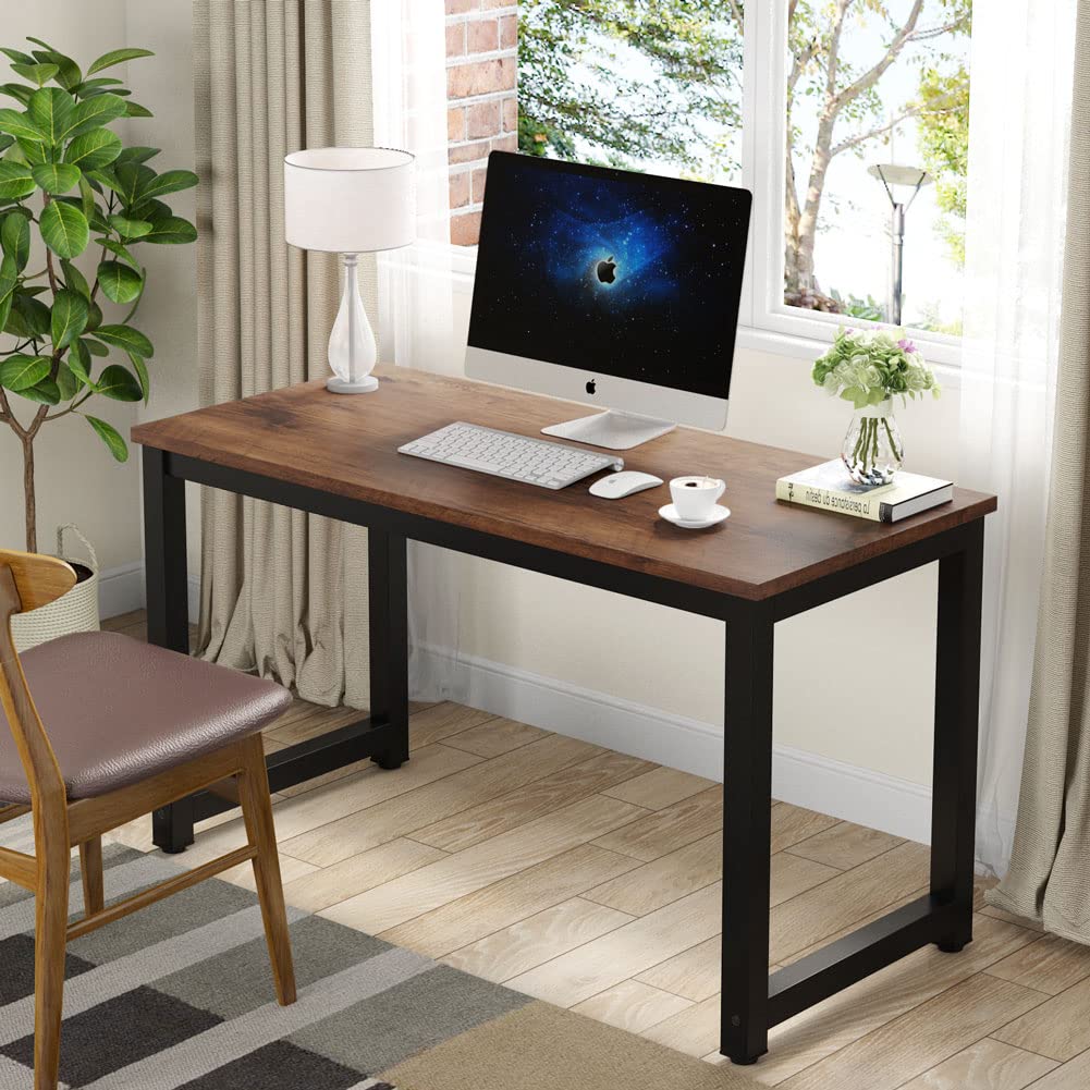 TRIBESIGNS Modern Simple Computer Desk - 47 Inch Vintage Office Table