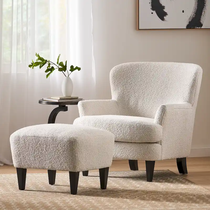 Christopher Knight Home Hartshorn Upholstered Club Chair and Ottoman Duo