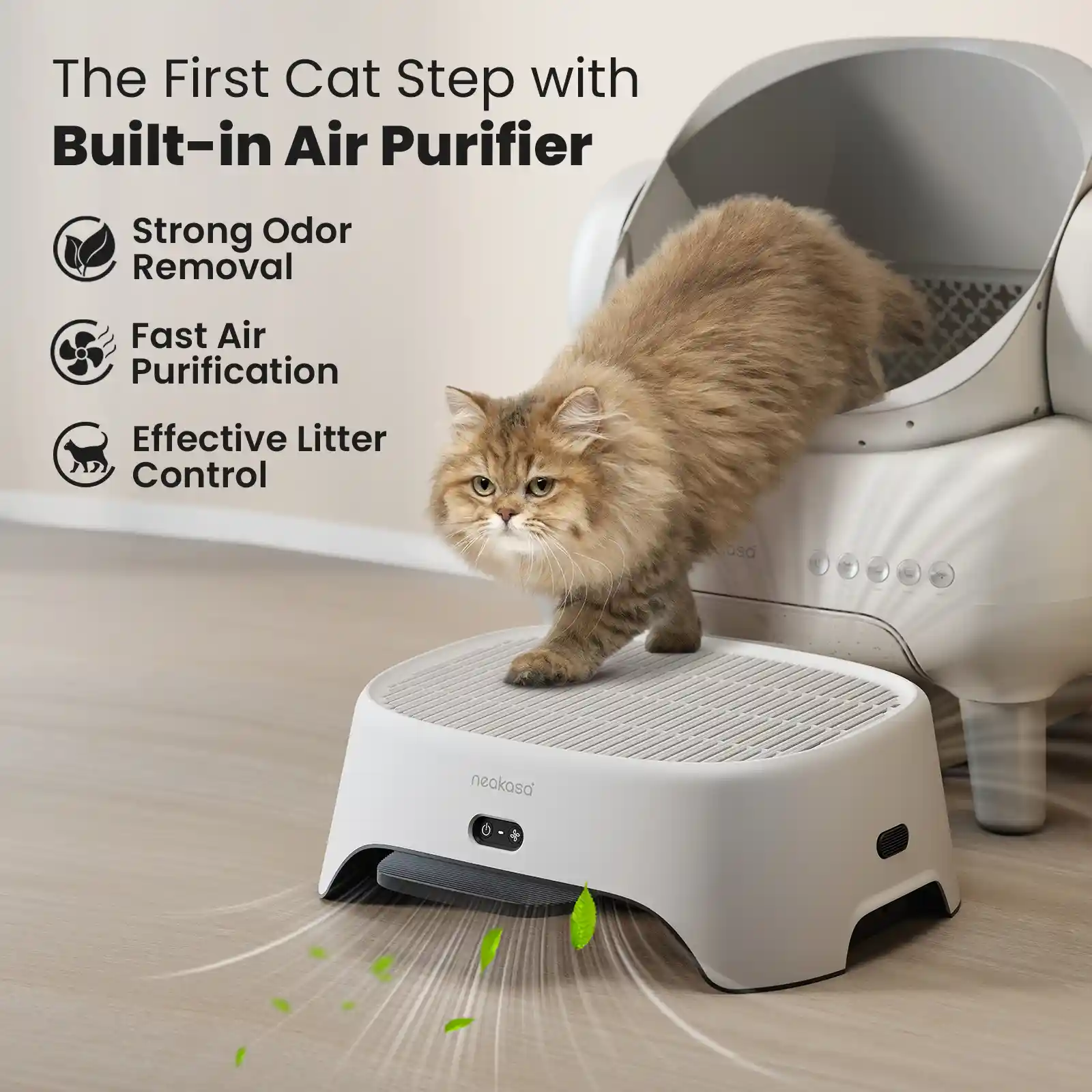 Neakasa AirStep Cat Litter Box Step with Odor Control