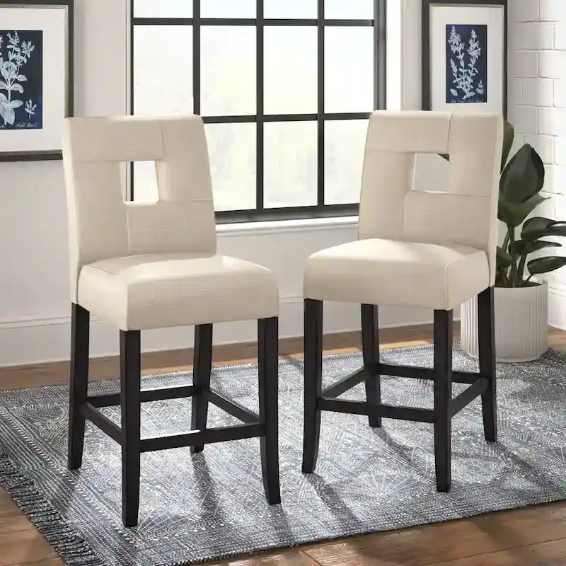Brda Keyhole Counter Height High Back Stools - Set of 2