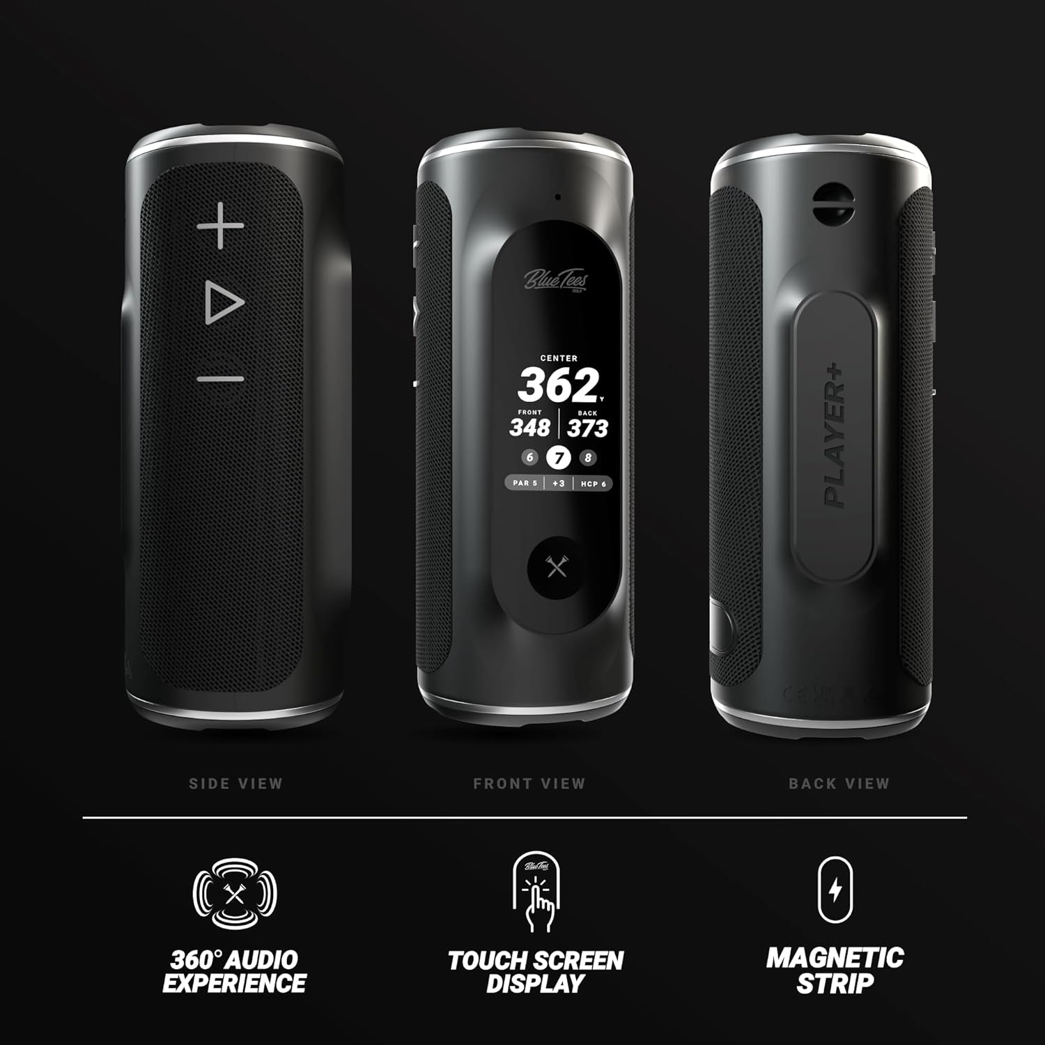 Blue Tees Golf Player+ GPS Speaker with Touch Screen Display