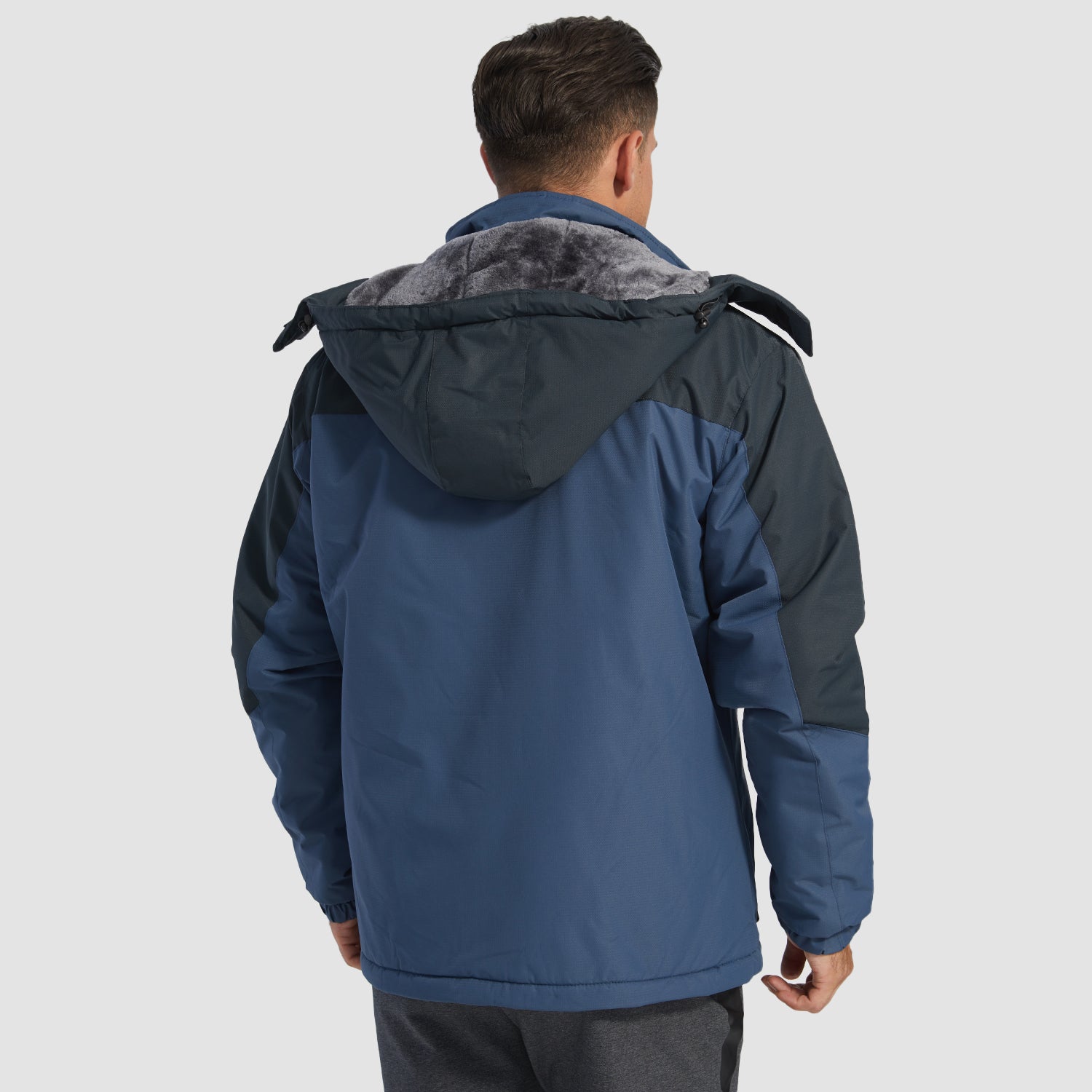 Men's Winter Jacket Water Repellent Ski Snow Jacket Warm Fleece Coat Parka Raincoats With Multi-Pockets