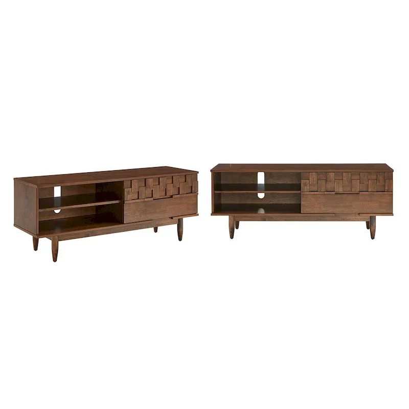 Bardolino 59-Inch Mid-Century Wood TV Stand with 2 Drawers
