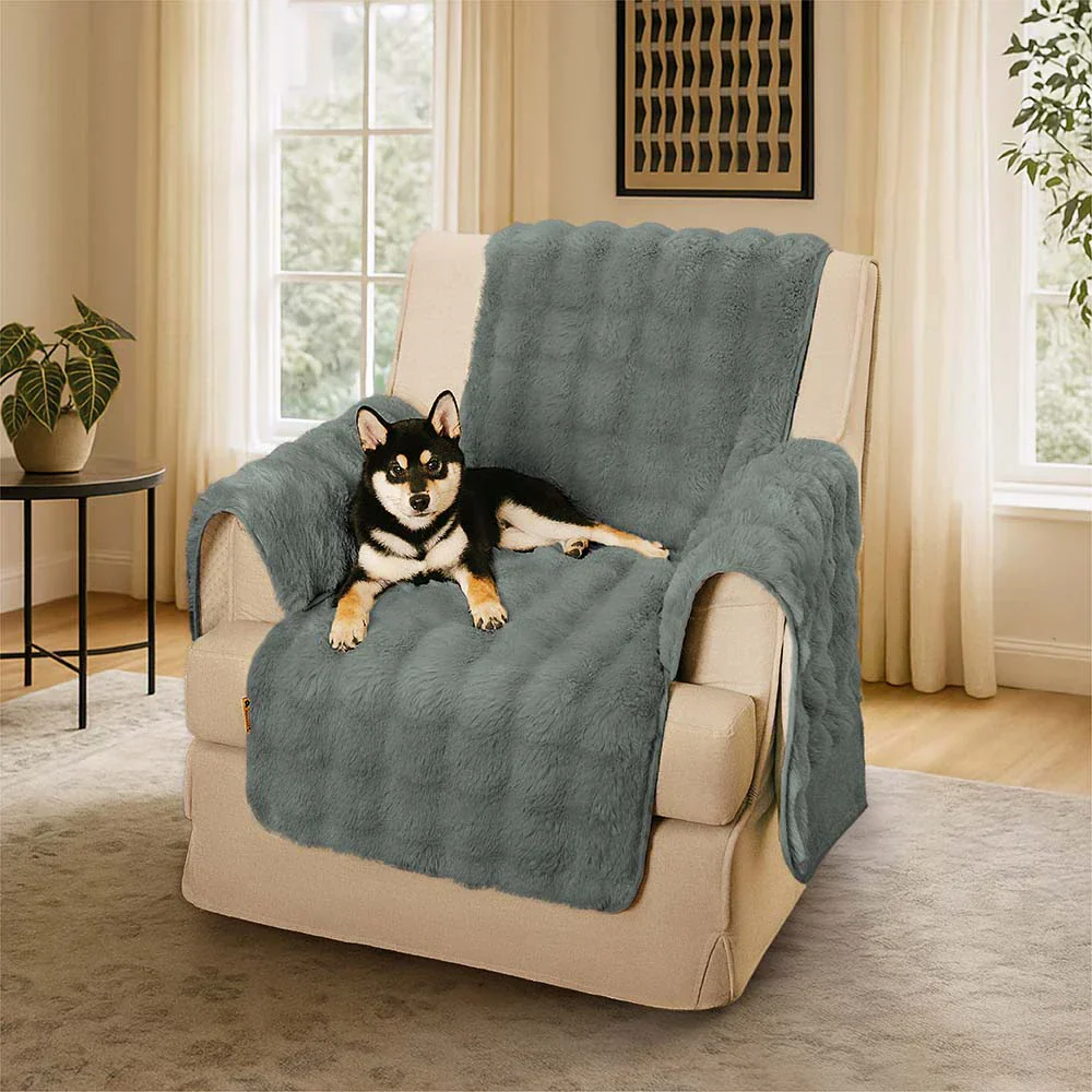 Water-resistant Fluffy Soft Couch Cover & Office Chair Protector