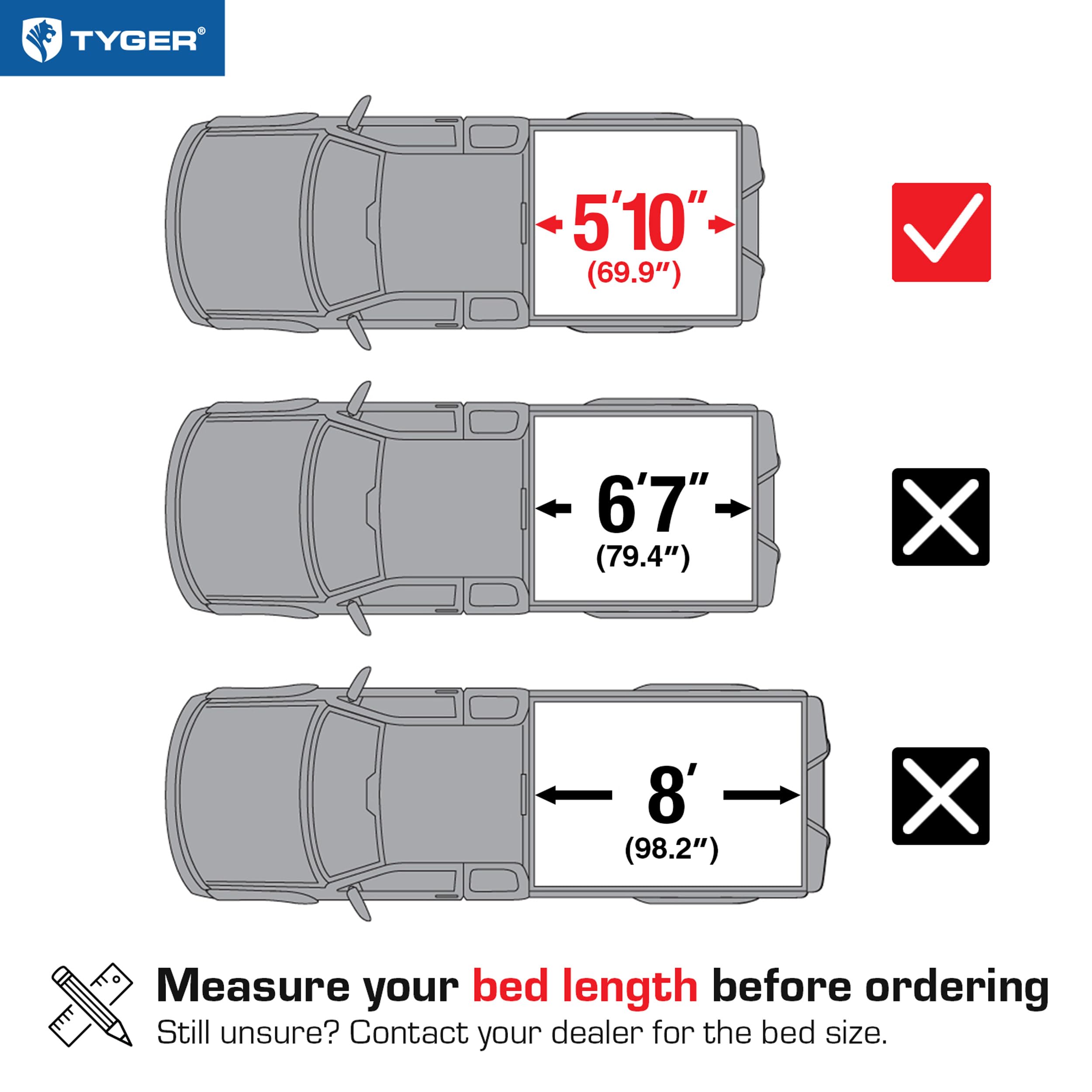 TYGER AUTO T3 Soft Tri-fold Tonneau Cover for Chevy/GMC 1500