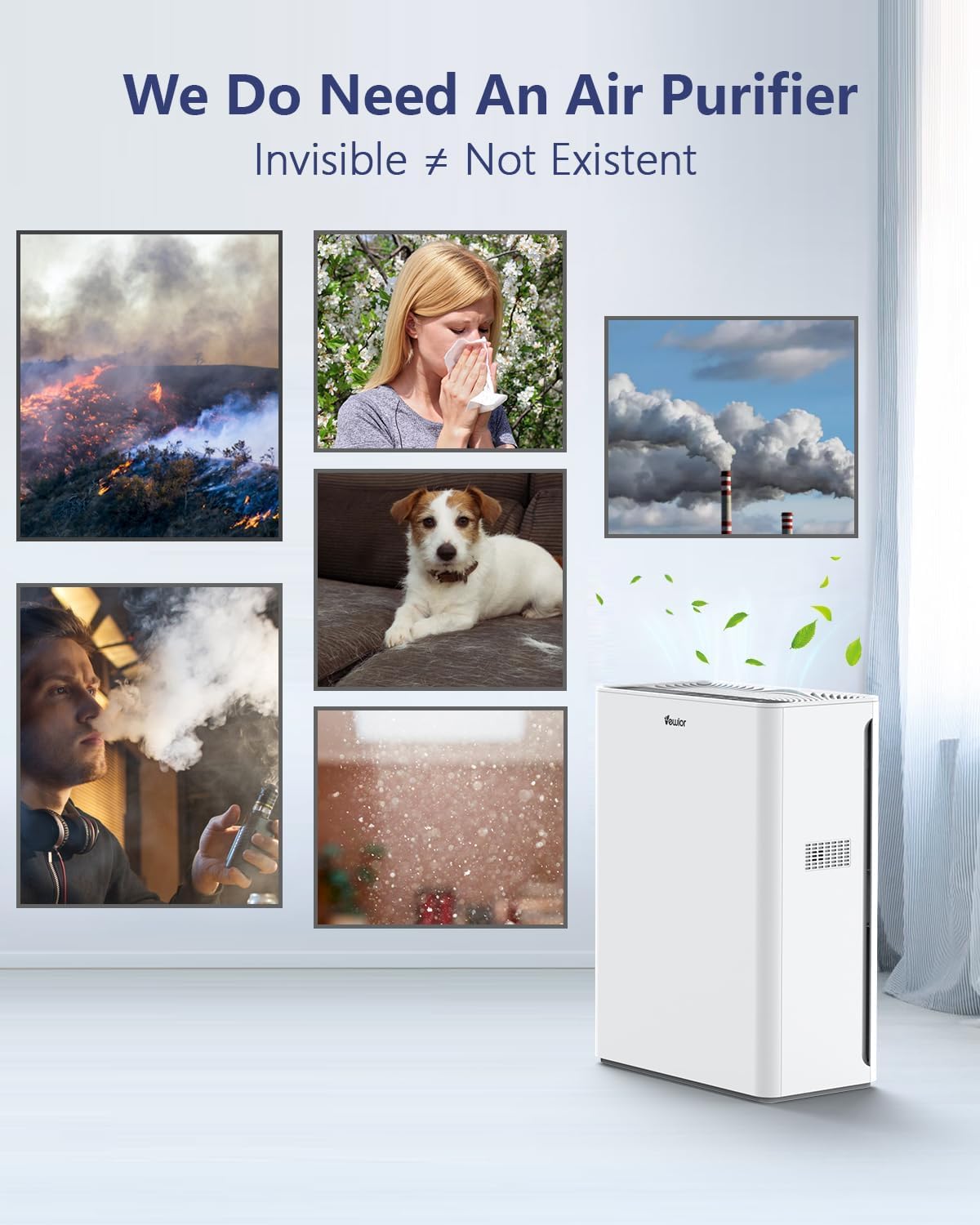 VEWIOR H13 HEPA Air Purifiers For Home Up To 2200 sqft