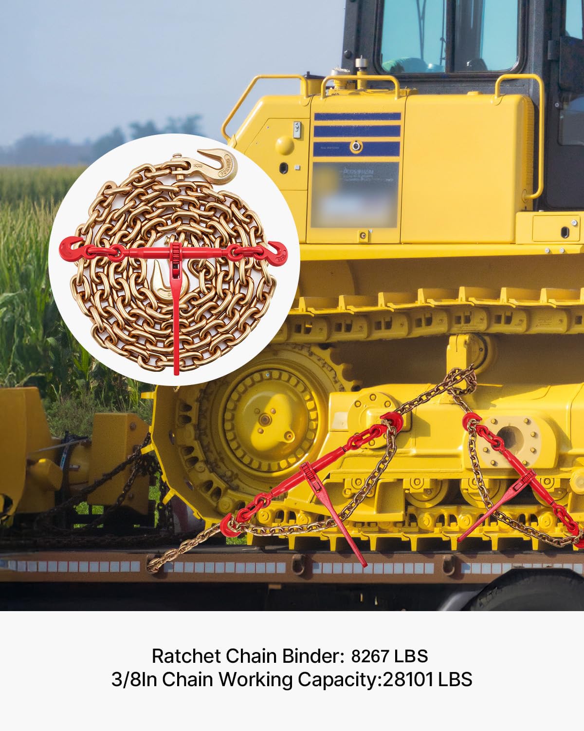 ‎VEVOR VEVOR 3/8 in-1/2 in Chain and Binder Kit, 8267 lbs