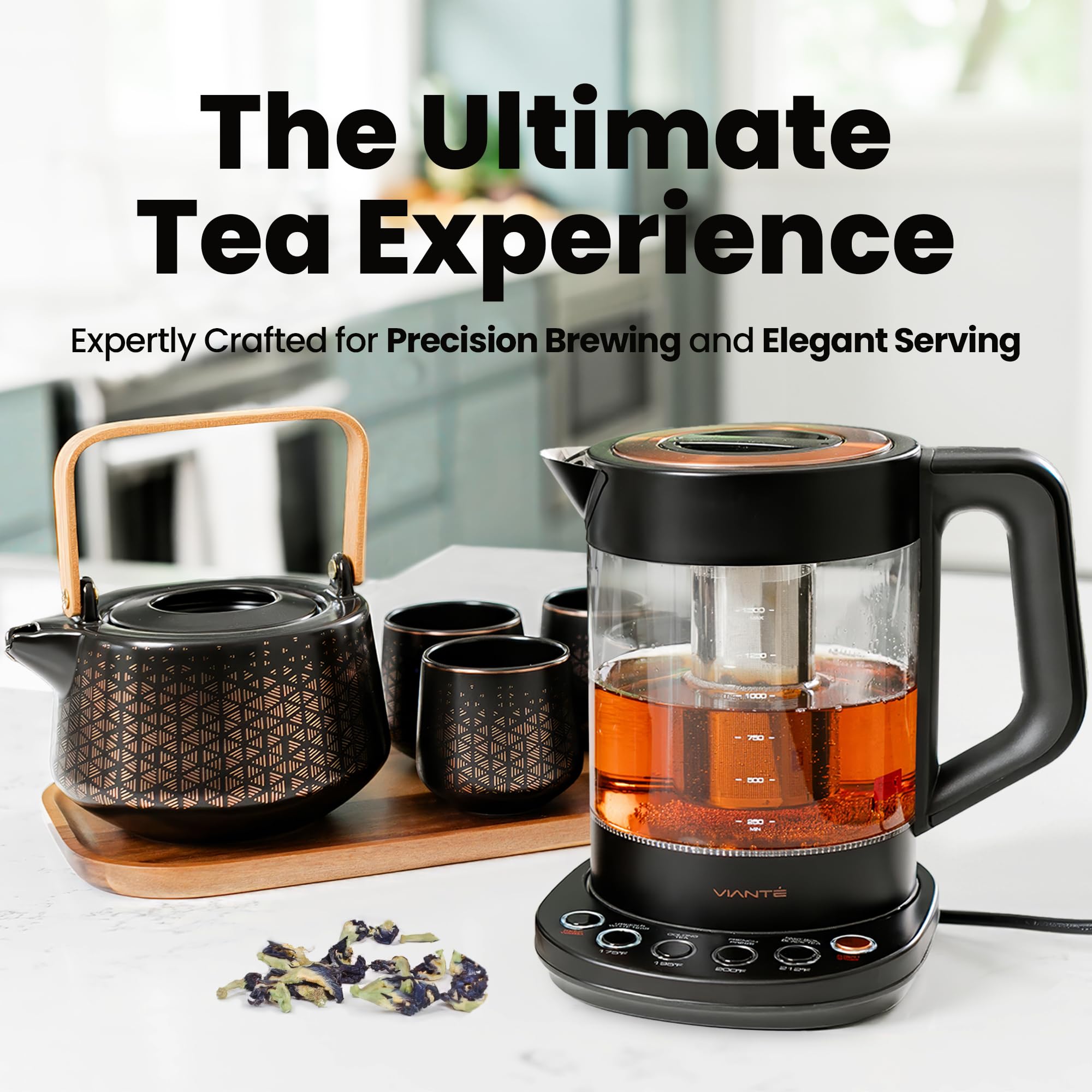VIANTÉ Viante Luxury Tea Set with Electric Kettle & Infuser