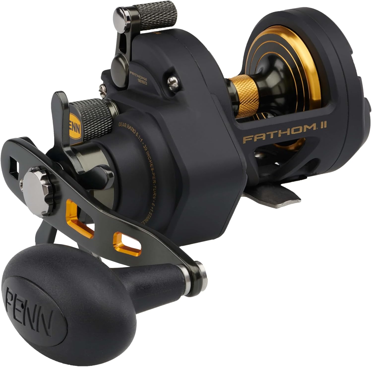 PENN Fathom II Star Drag Conventional Fishing Reel, Black Gold, 25N