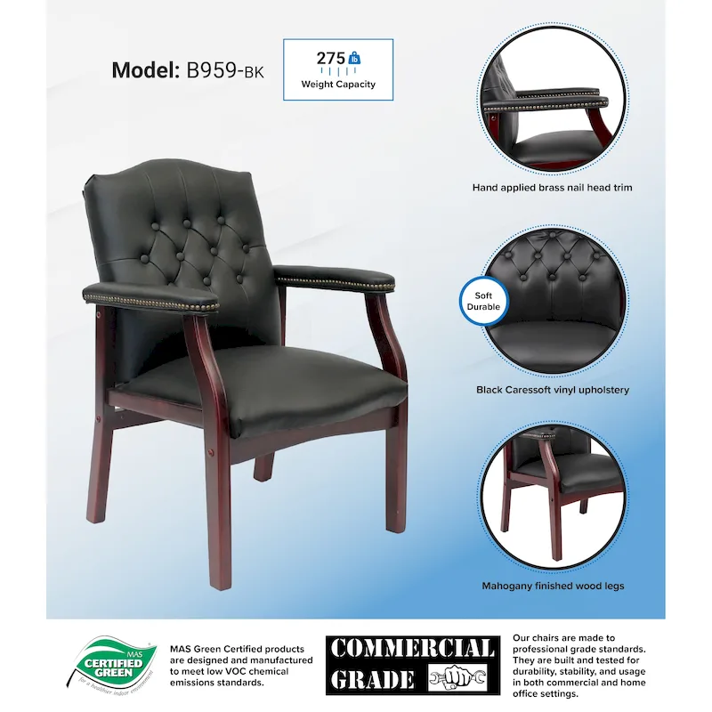 Classic Black Guest Chair by Boss