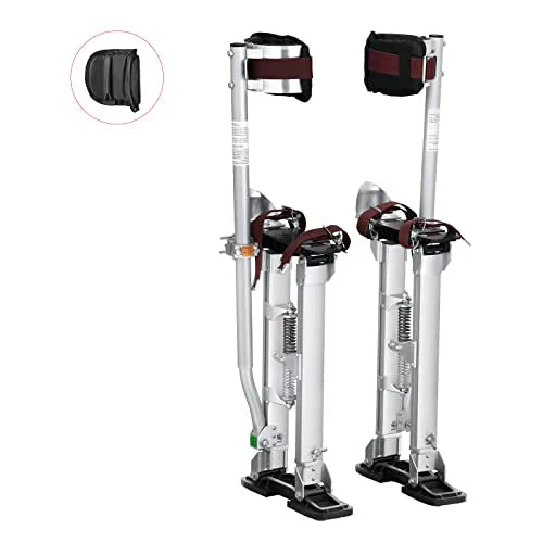VEVOR Drywall Stilts, 18''-30'' Adjustable Aluminum Tool Stilts with Protective Knee Pads