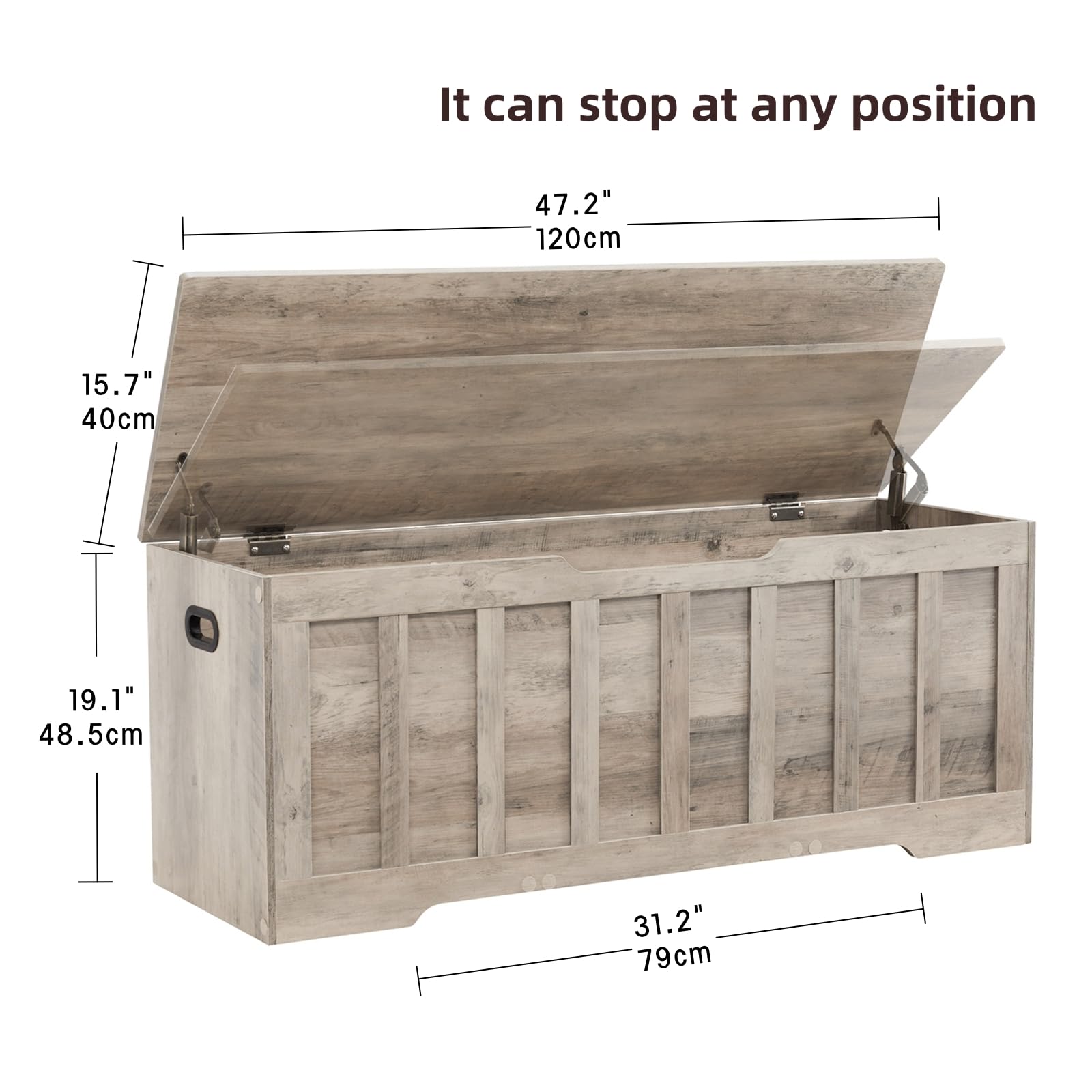 VANKILEY 47.2 Extra Large Wooden Storage Chest and Bench