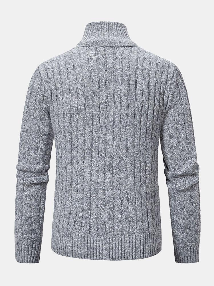 Braided Zip Sweater