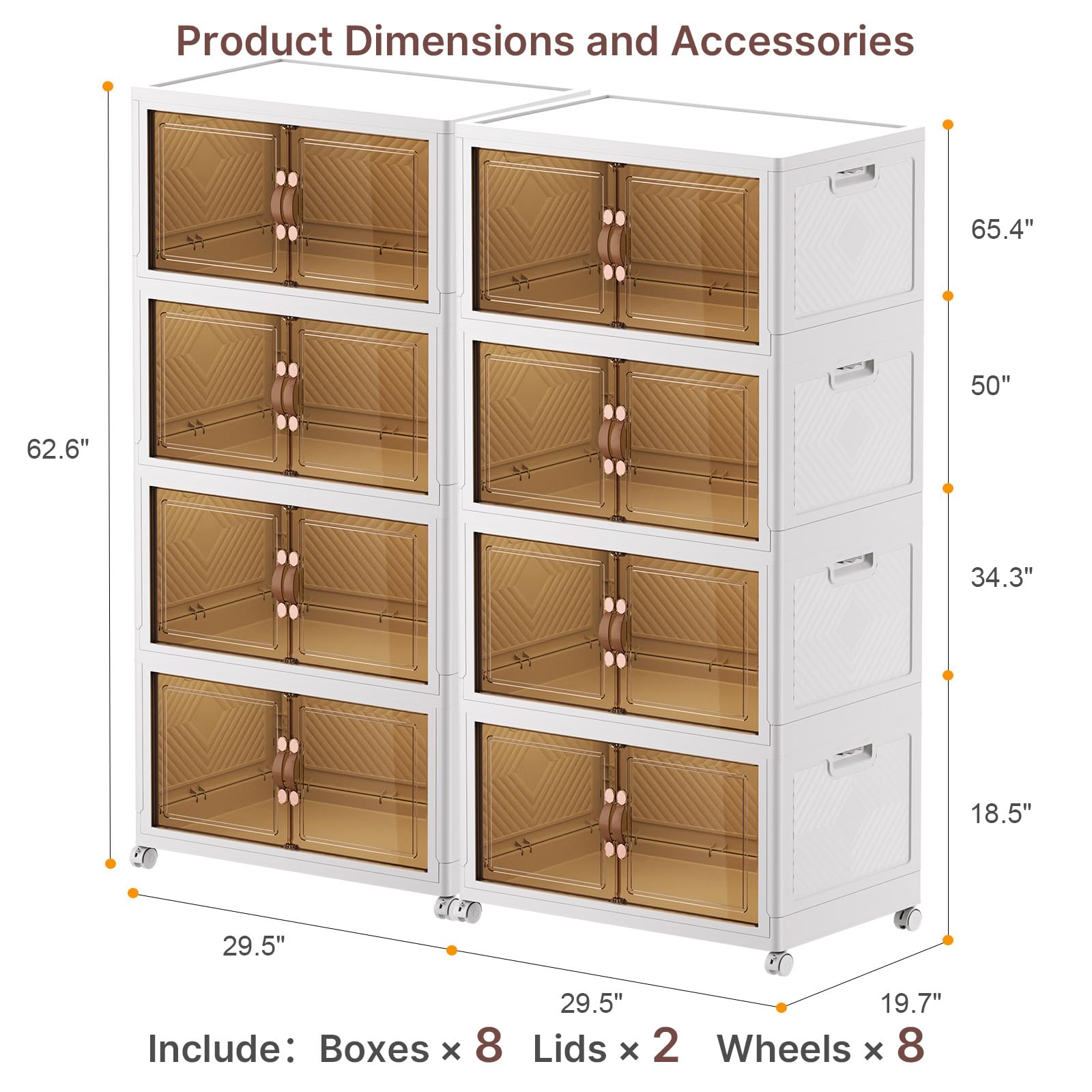 UAMFURI Stackable Storage Bins - Collapsible 1440QT Drawers