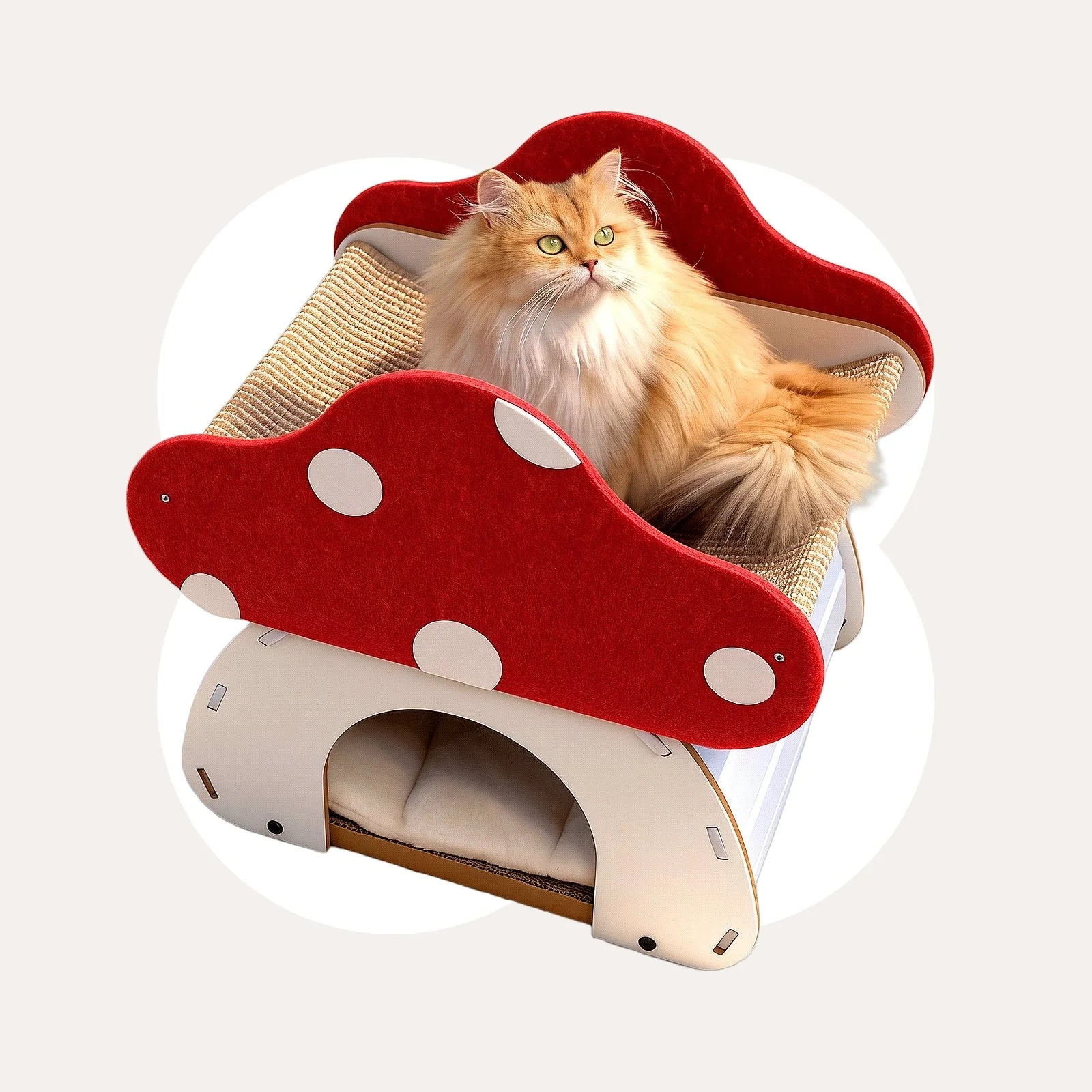 Mushroom Loft – Cat Bed & Scratcher Combo