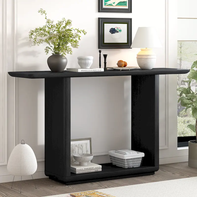 Christopher Knight Home - Mirod Stylish Minimalist Console Table with Curved Corners and U-Base