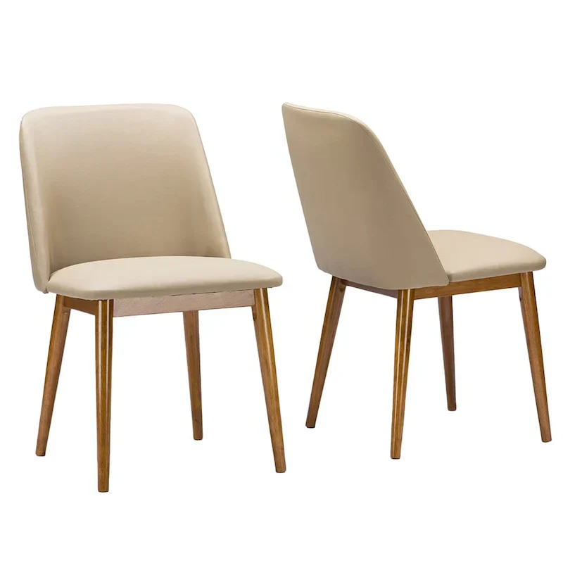 Pair of 2 Lavin Mid-Century Solid Wood Dining Chairs