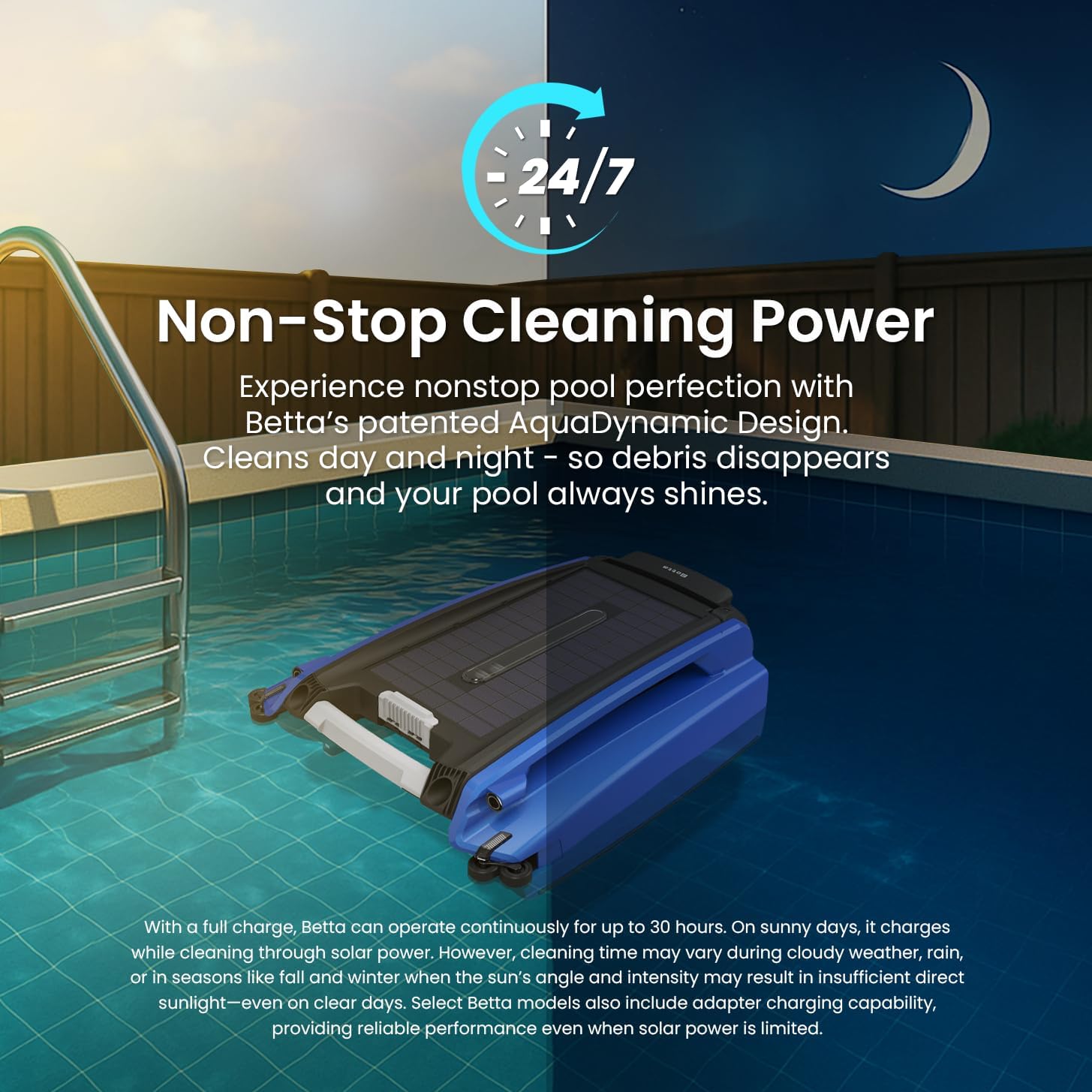 BETTA Se Solar Powered Robotic Pool Skimmer Cleaner